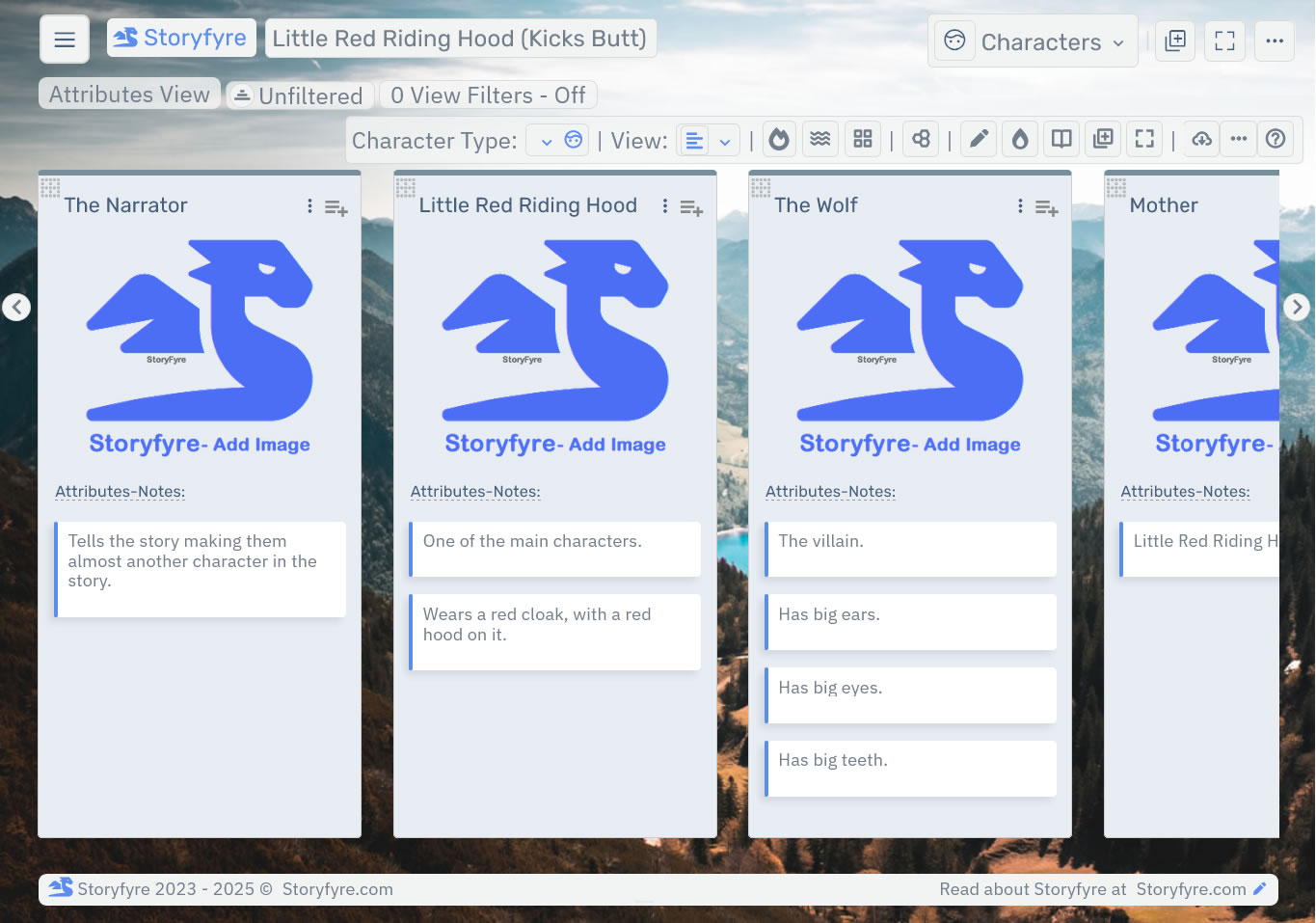 Storyfyre Origin Characters