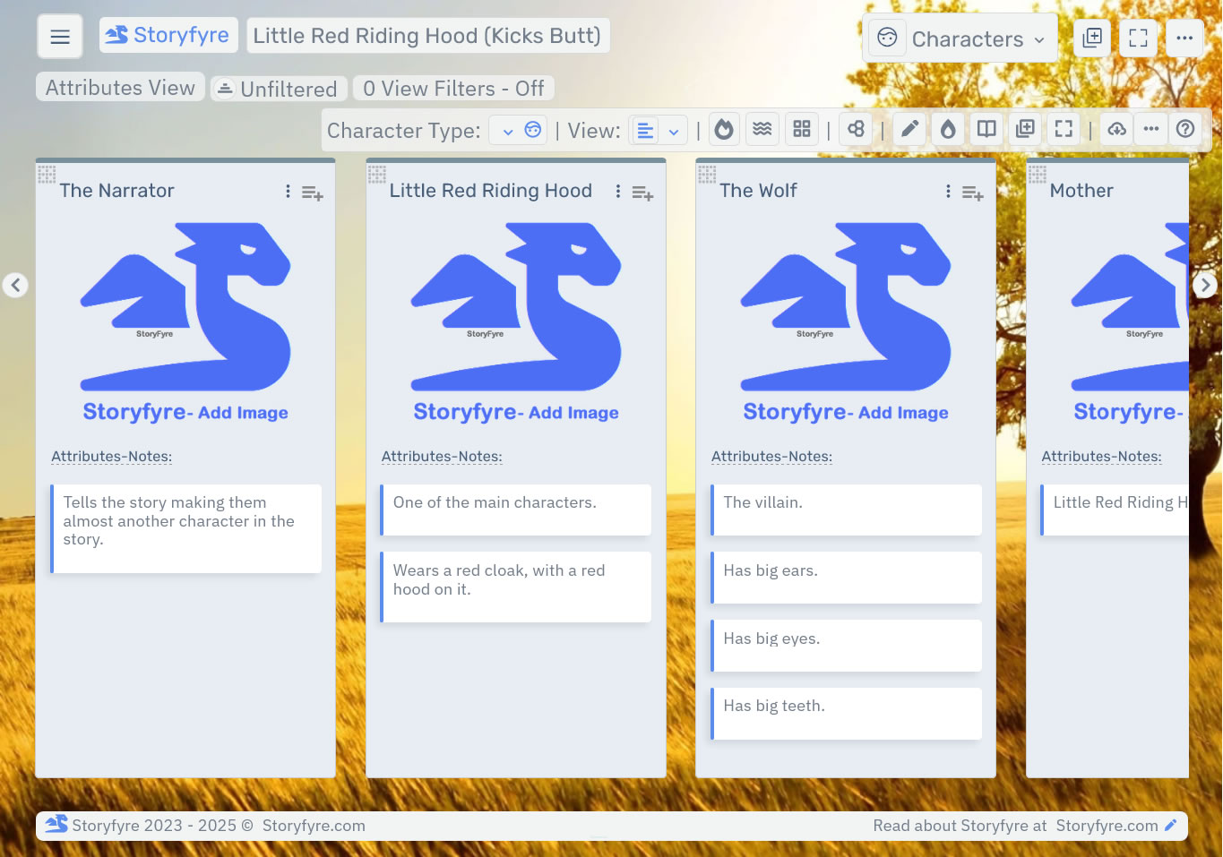 Storyfyre Origin Characters