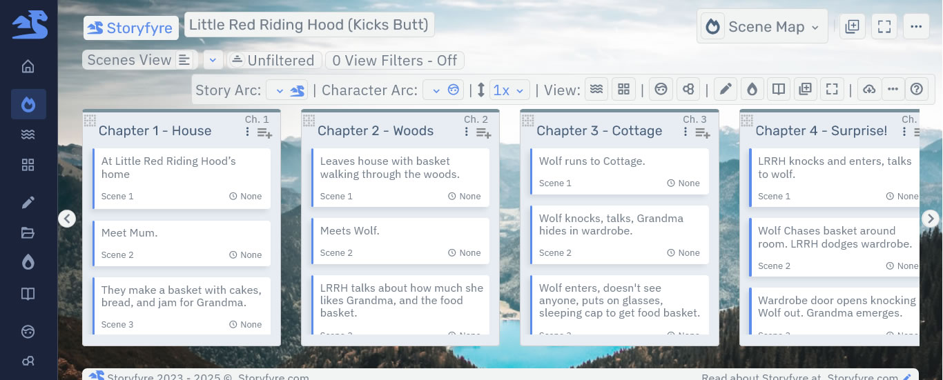 Storyfyre Origin Scene Map With SideMenu
