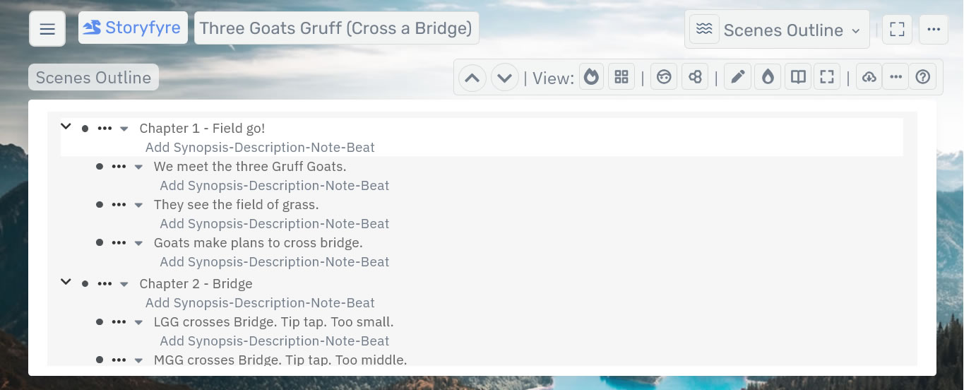 Storyfyre Origin Scenes Outline.