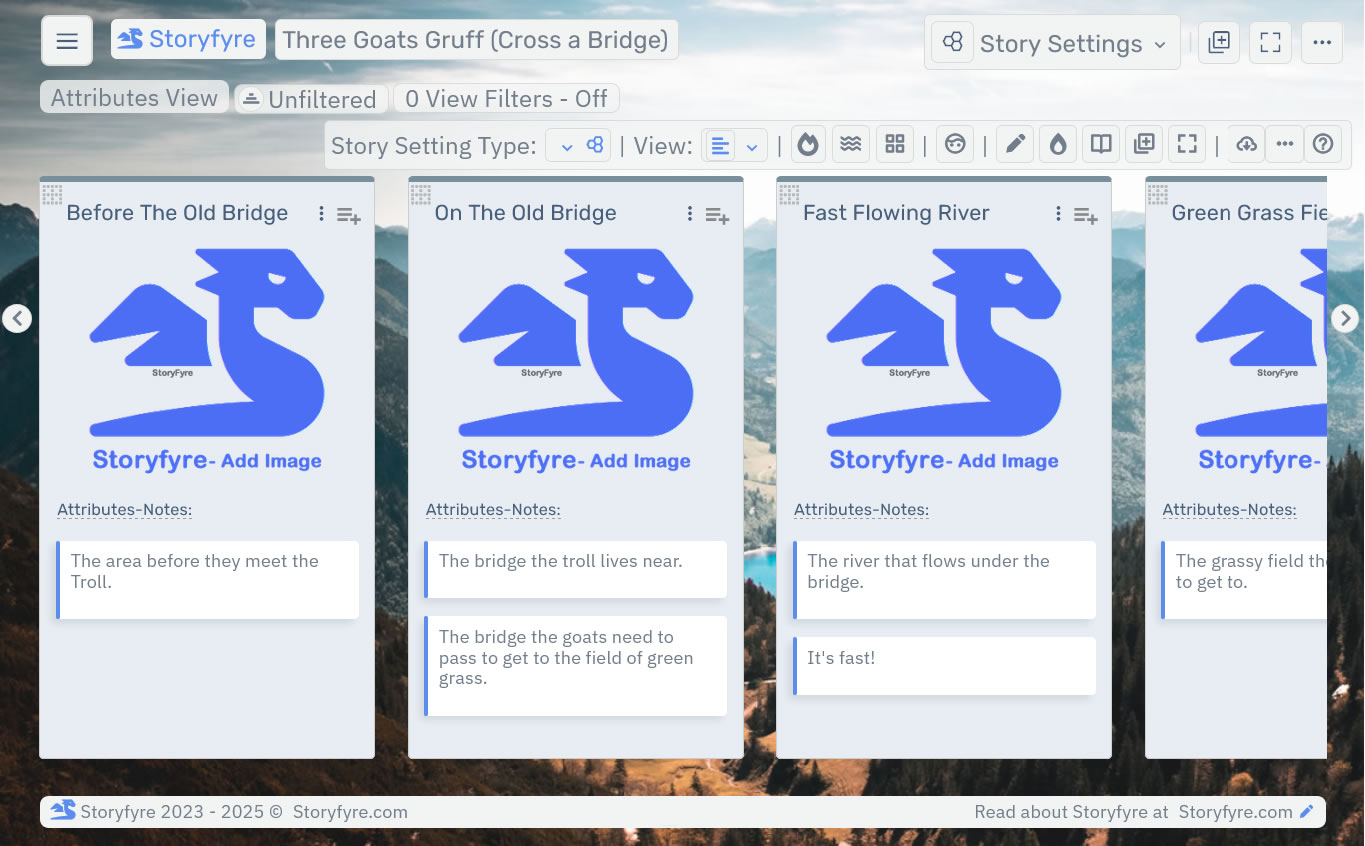 Storyfyre Origin Story Settings